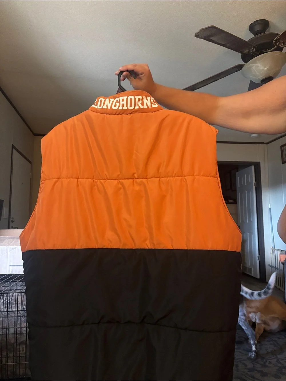Fanatics Orange and Black Sleeveless Puffer Vest